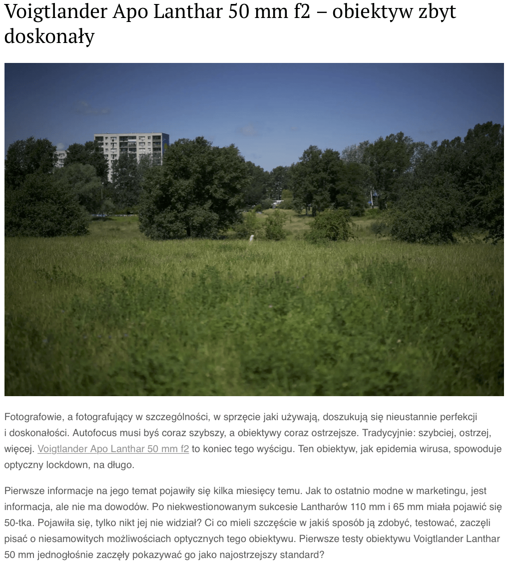 Voigtlander APO Lanthar 50 mm f/2,0